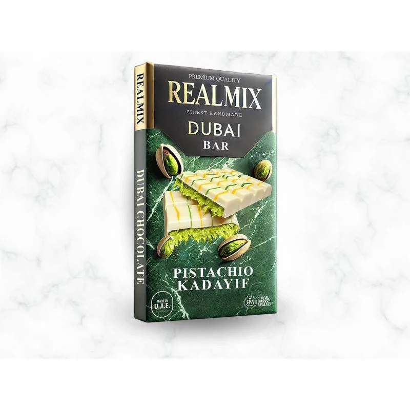 Tablette Dubai - Chocolat Blanc Pistache Kunafa